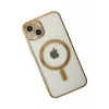 Newface Apple iPhone 14 Plus Kılıf Magneticsafe Lazer Silikon - Gold