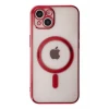 Newface Apple iPhone 14 Plus Kılıf Magneticsafe Lazer Silikon - Kırmızı