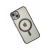 Newface Apple iPhone 14 Plus Kılıf Magneticsafe Lazer Silikon - Siyah