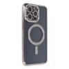 Newface Apple iPhone 14 Pro Kılıf Joke Simli Magneticsafe Kılıf - Gri