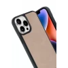 Newface Apple iPhone 14 Pro Max Kılıf Aras Deri Kapak - Pudra