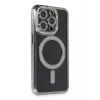 Newface Apple iPhone 14 Pro Max Kılıf Joke Simli Magneticsafe Kılıf - Gri