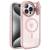 Newface Apple iPhone 14 Pro Max Kılıf Teleskop Lens Magsafe Silikon Kapak - Pembe