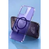 Newface Apple iPhone 14 Pro Max Kılıf Tron Şeffaf Magsafe Kapak - Derin Mor