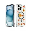 Newface Apple iPhone 15 Pro Max Kılıf Daisy Simli Magsafe Kapak - Siyah