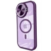 Newface Apple iPhone 15 Pro Max Kılıf Teleskop Lens Magsafe Silikon Kapak - Derin Mor