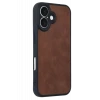 Newface Apple iPhone 16 Kılıf Aras Deri Kapak - Taba