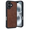 Newface Apple iPhone 16 Kılıf Aras Deri Kapak - Taba
