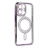 Newface Apple iPhone 16 Kılıf Joke Simli Magneticsafe Kılıf - Derin Mor