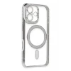 Newface Apple iPhone 16 Kılıf Joke Simli Magneticsafe Kılıf - Gümüş