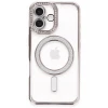 Newface Apple iPhone 16 Kılıf Joke Simli Magneticsafe Kılıf - Pembe
