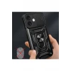 Newface Apple iPhone 16 Kılıf Pars Lens Yüzüklü Silikon - Kırmızı