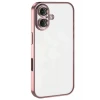 Newface Apple iPhone 16 Kılıf Razer Lensli Silikon - Pembe