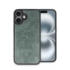 Newface Apple iPhone 16 Plus Kılıf Aras Deri Kapak - Koyu Yeşil