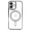 Newface Apple iPhone 16 Plus Kılıf Joke Simli Magneticsafe Kılıf - Gri