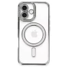 Newface Apple iPhone 16 Plus Kılıf Joke Simli Magneticsafe Kılıf - Gri