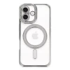 Newface Apple iPhone 16 Plus Kılıf Joke Simli Magneticsafe Kılıf - Gümüş