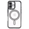 Newface Apple iPhone 16 Plus Kılıf Joke Simli Magneticsafe Kılıf - Siyah