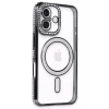 Newface Apple iPhone 16 Plus Kılıf Joke Simli Magneticsafe Kılıf - Siyah
