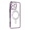Newface Apple iPhone 16 Pro Kılıf Joke Simli Magneticsafe Kılıf - Derin Mor