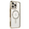 Newface Apple iPhone 16 Pro Kılıf Joke Simli Magneticsafe Kılıf - Gold