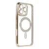 Newface Apple iPhone 16 Pro Kılıf Joke Simli Magneticsafe Kılıf - Gold