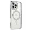 Newface Apple iPhone 16 Pro Kılıf Joke Simli Magneticsafe Kılıf - Gümüş