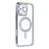 Newface Apple iPhone 16 Pro Kılıf Joke Simli Magneticsafe Kılıf - Mavi