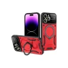Newface Apple iPhone 16 Pro Kılıf Joy Lens Standlı Kapak - Kırmızı