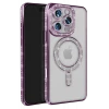 Newface Apple iPhone 16 Pro Max Kılıf Joke Simli Magneticsafe Kılıf - Derin Mor