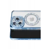 Newface Apple iPhone 16 Pro Max Kılıf Joke Simli Magneticsafe Kılıf - Mavi