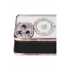 Newface Apple iPhone 16 Pro Max Kılıf Joke Simli Magneticsafe Kılıf - Pembe