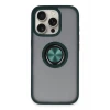 Newface Apple iPhone 16 Pro Max Kılıf Montreal Yüzüklü Silikon Kapak - Yeşil