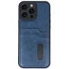 Newface Apple iPhone 16 Pro Max Kılıf Sara Kartvizitli Deri Kılıf - Lacivert