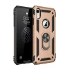 Newface Apple iPhone XR Kılıf Sofya Yüzüklü Silikon Kapak - Gold