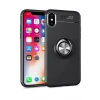 Newface Apple iPhone XS Max Kılıf Range Yüzüklü Silikon - Siyah