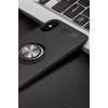 Newface Apple iPhone XS Max Kılıf Range Yüzüklü Silikon - Siyah