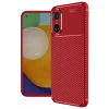 Newface Oppo A38 Kılıf Auto Focus Karbon Kapak - Kırmızı