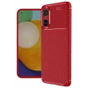Newface Oppo A38 Kılıf Auto Focus Karbon Kapak - Kırmızı