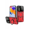 Newface Realme 11 Pro Plus Joy Lens Standlı Kapak - Kırmızı
