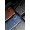 Newface Realme 7 Kılıf Auto Focus Karbon Kapak - Lacivert