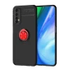Newface Realme 7 Kılıf Range Yüzüklü Silikon - Siyah-Kırmızı