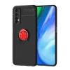 Newface Realme 7 Kılıf Range Yüzüklü Silikon - Siyah-Kırmızı