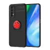 Newface Realme 7 Kılıf Range Yüzüklü Silikon - Siyah-Kırmızı