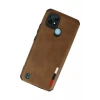 Newface Realme C21 Kılıf Loop Deri Silikon - Kahverengi