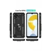 Newface Realme C21 Kılıf Sofya Yüzüklü Silikon Kapak - Siyah