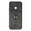 Newface Realme C25Y Kılıf Pars Lens Yüzüklü Silikon - Siyah