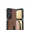 Newface Realme C65 Sara Kartvizitli Deri Kılıf - Taba