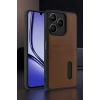 Newface Realme Note 50 4G Kılıf Sara Kartvizitli Deri Kılıf - Taba