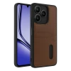 Newface Realme Note 50 4G Kılıf Sara Kartvizitli Deri Kılıf - Taba